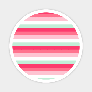 Pink and Mint Stripe pattern Magnet